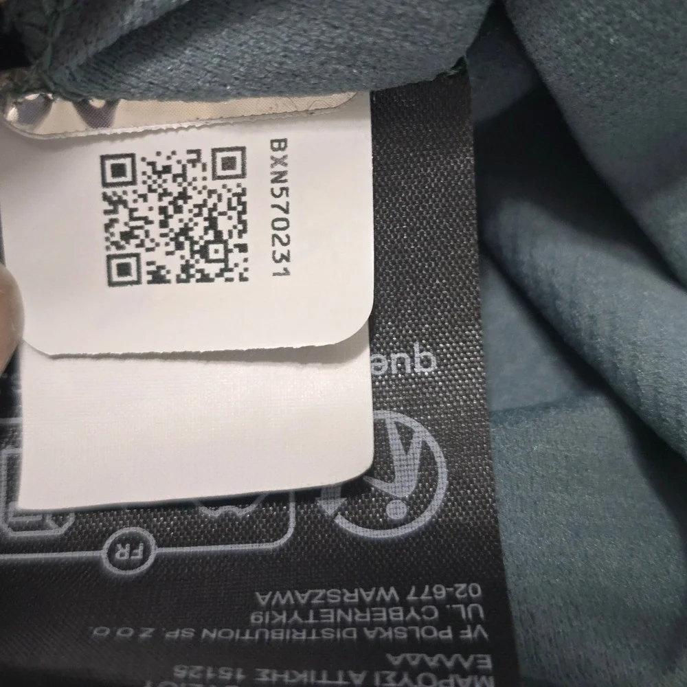 The North Face Mens‎ XL Blue Green Grid Fleece Quarter Zip Pullover Thumbholes